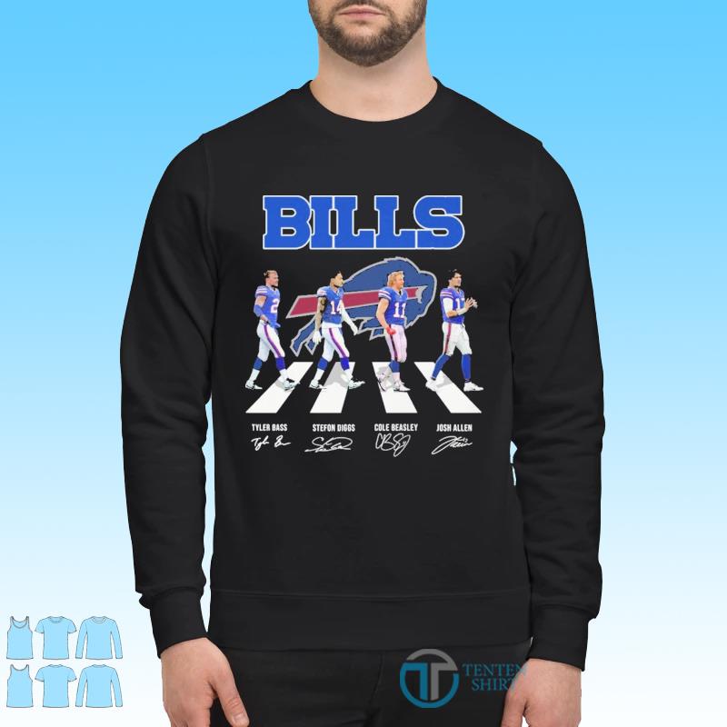 Nfl Buffalo Bills Tyler Bass Stefon Diggs Cole Beasley And Josh Allen Abbey  Road Signatures Shirt - Tentenshirts