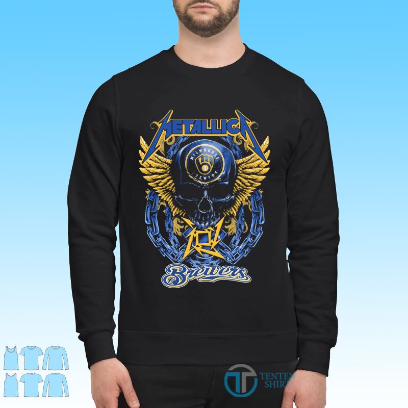 Metallica Skull Milwaukee Brewers T-Shirt, hoodie, sweater, long