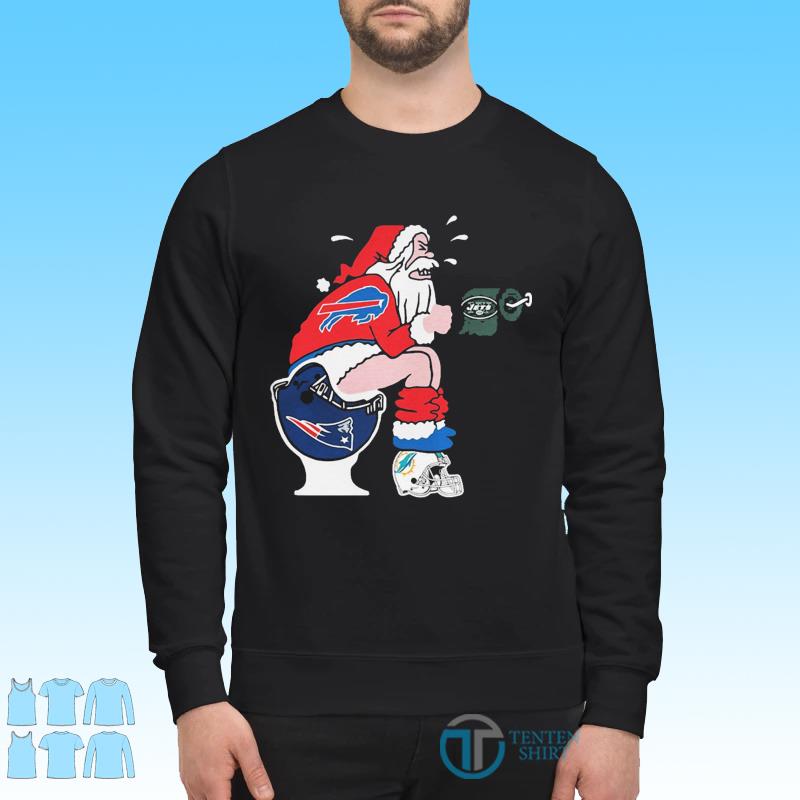 Santa Claus Miami Dolphins toilet Christmas sweater, shirt and hoodie