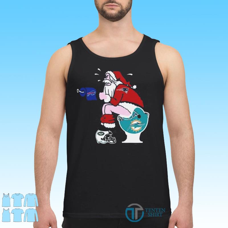 Santa Claus Miami Dolphins toilet Christmas sweater, shirt and hoodie