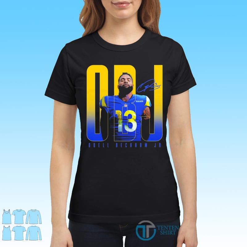 Odell Beckham Jr Los Angeles Rams Signature T-Shirt, hoodie, sweater, long  sleeve and tank top