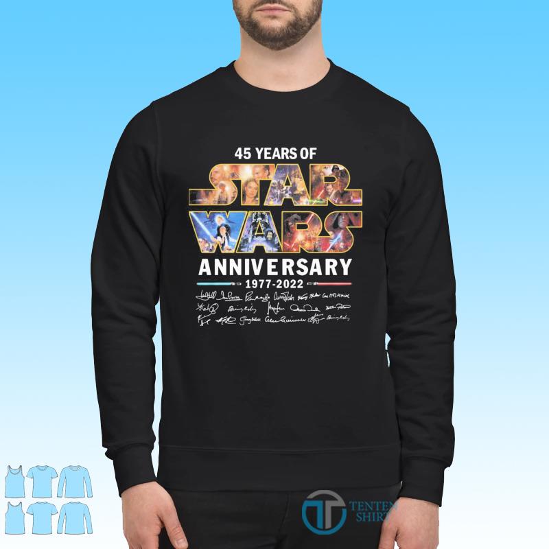 Star Wars 45Th Anniversary 1977-2022 Signatures shirt,, new, black, black,  new