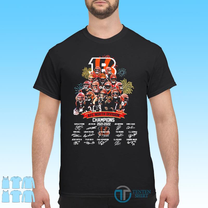 Cincinnati Bengals 2021 AFC North Division Champions Signatures T