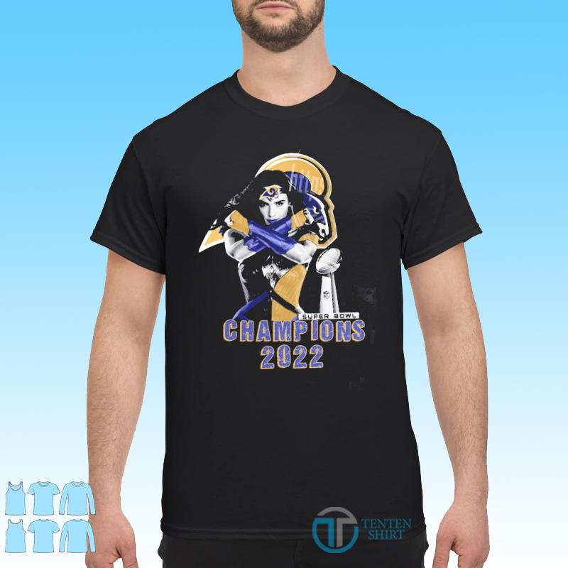 Wonder woman los angeles rams champions 2022 super bowl shirt, hoodie,  sweater, long sleeve and tank top