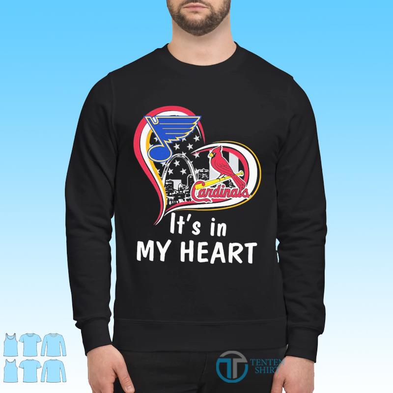 Heart St Louis Blues and St Louis Cardinals shirt, hoodie, sweater