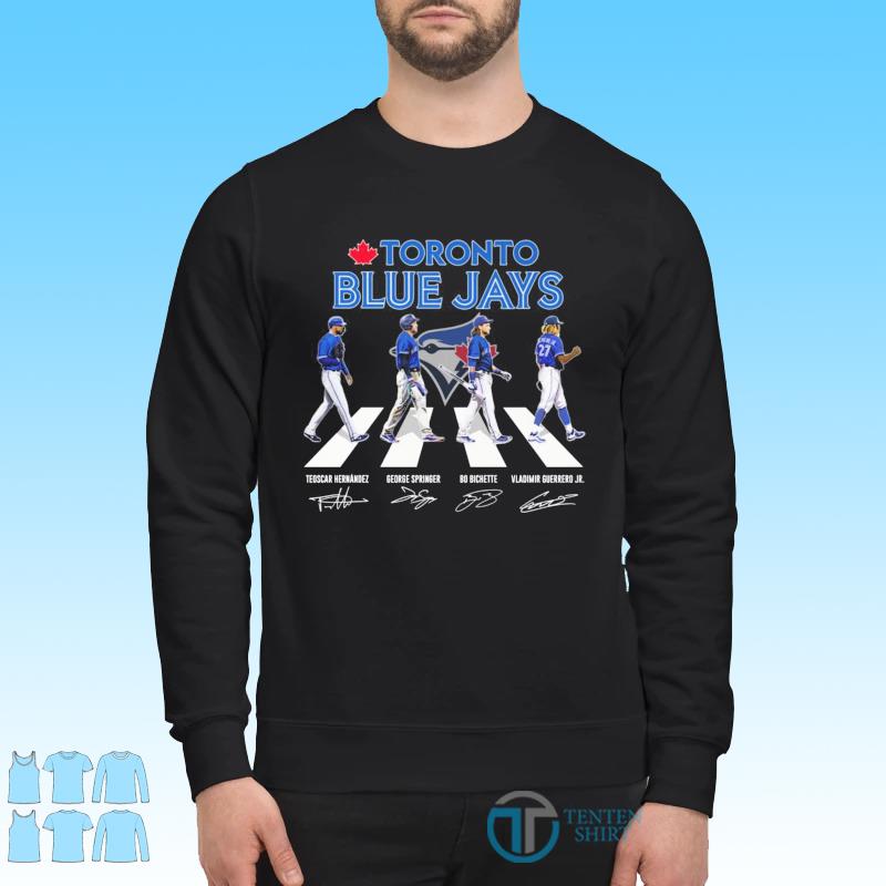 Toronto Blue Jays Teoscar Hernandez George Springer Bo Bichette Vladimir  Guerrero Jr abbey road signatures shirt, hoodie, sweater, long sleeve and  tank top