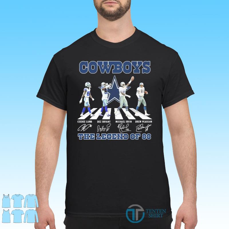 The Cowboys Ceedee Lamb Dez Bryant Michael Irvin And Drew Pearson Abbey  Road The Legend Of 88 Signatures Shirt, hoodie, sweater, long sleeve and  tank top